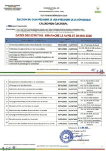 Le calendrier électoral