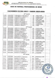 calendrier de la Celtiis Ligue 1