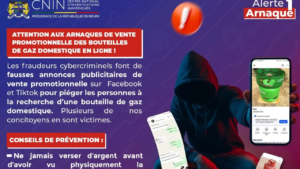 Bénin : le CNIN alerte sur les ventes frauduleuses de bouteilles de gaz en ligne