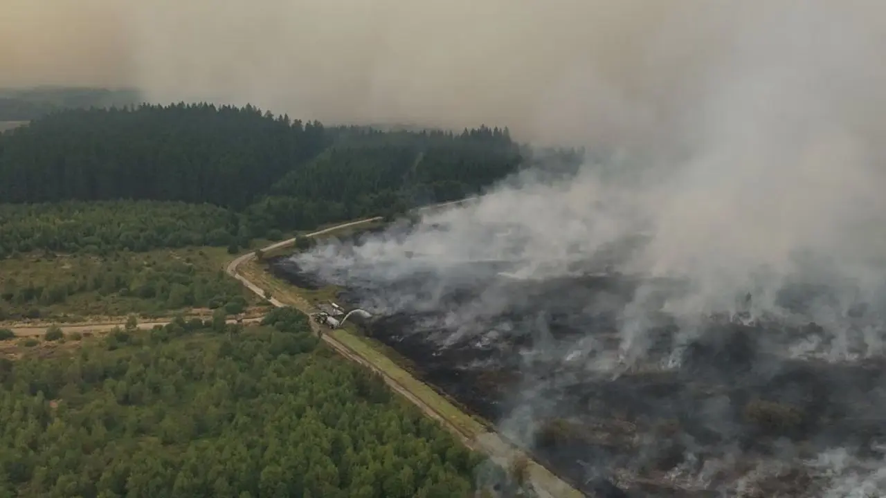incendie dans les Hautes Fagnes