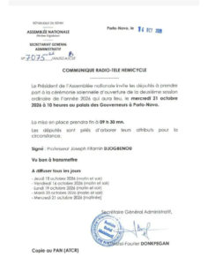Communiqué Assemblée Nationale